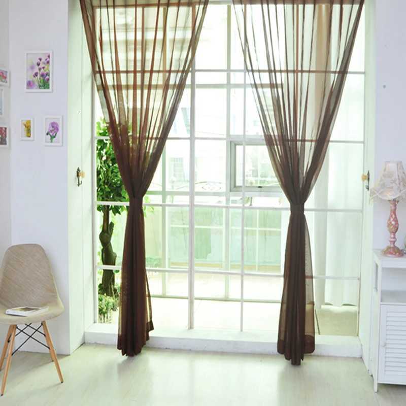 Curtain Christmas 1 Pcs Rod Pocket Rainbow Curtain Pure Color Tulle Curtain For Living Room Sheer Voile Wedding Decor Modern Bedroom Window Tulle Y251