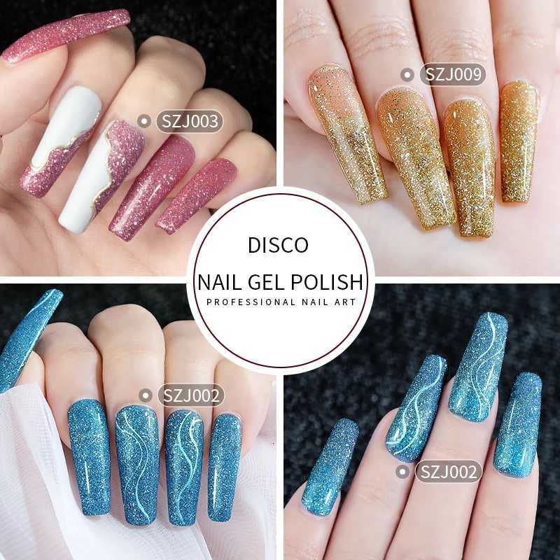 15ml Super Reflective Flash Disco Nail Gel Polish Relective Glitter Semi Permanent Nail Art Varnish For ManicuresT251127
