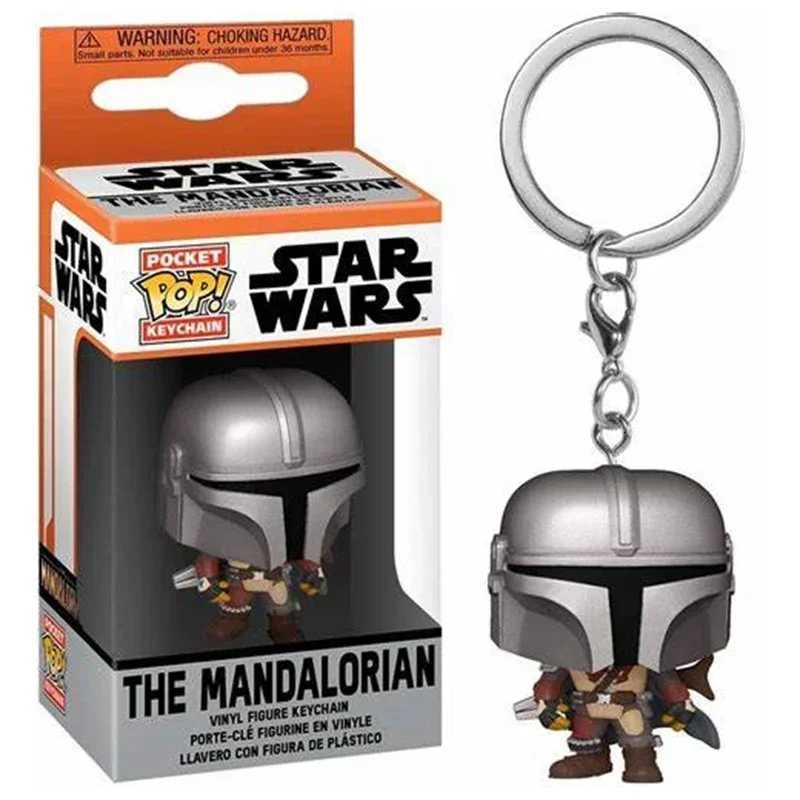 Disney FUNKO Keychain Star Wars White Pawns Mandalorian Darth Vader Keychain PVC Action Figure Collection Model Toys For Children POP H251127
