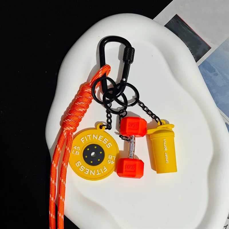 Dopamine Fitness Series Pendant D-shaped Buckle Detachable Barbell Plates Key Chain Creative Barbell PlatesT251127