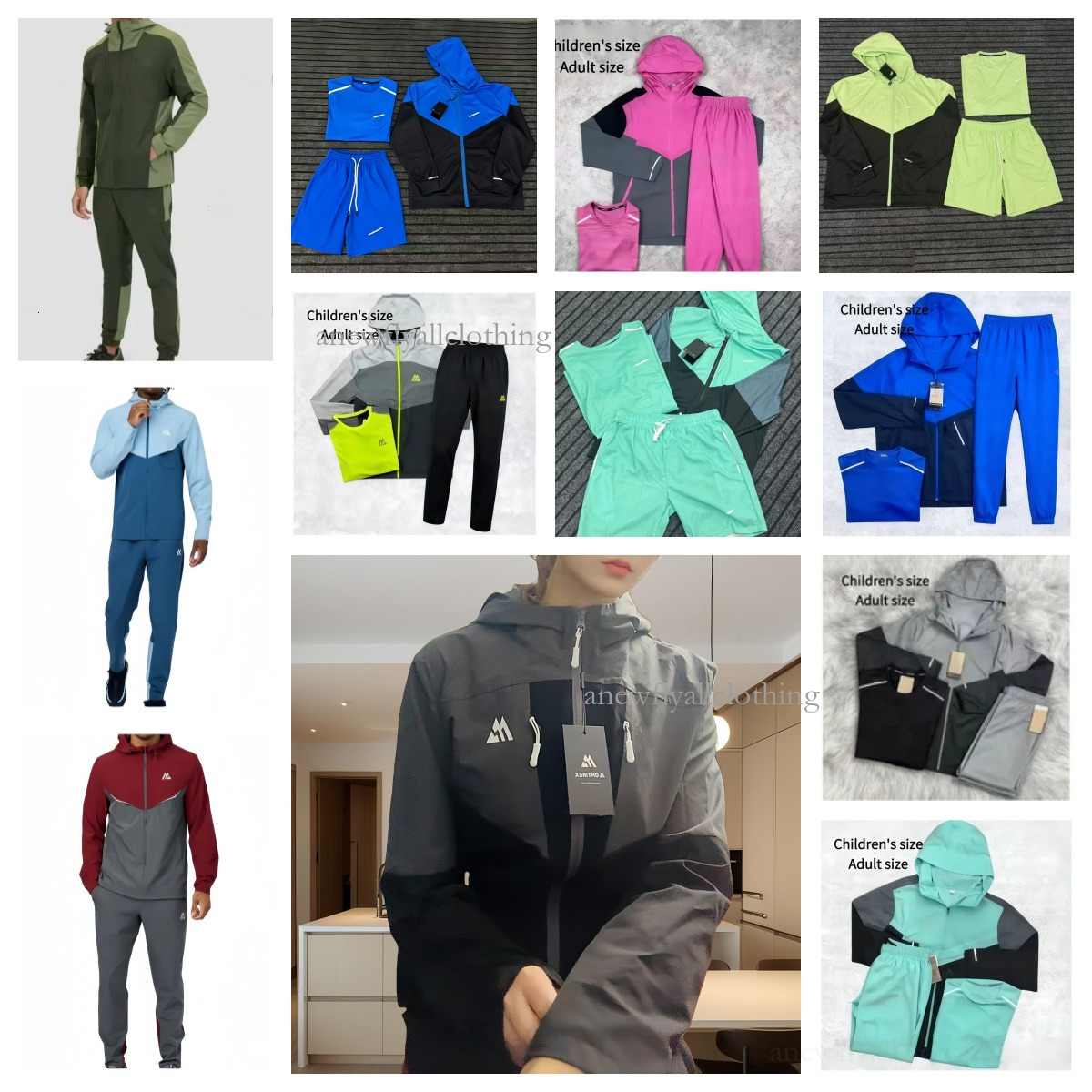 kids montirexs tracksuit High quality 3-piece set designer shorts and t shirt monterex tracksuit Men's Short Sleeve Set Men's T-Shirt Women's Short Sleeve Blank 084