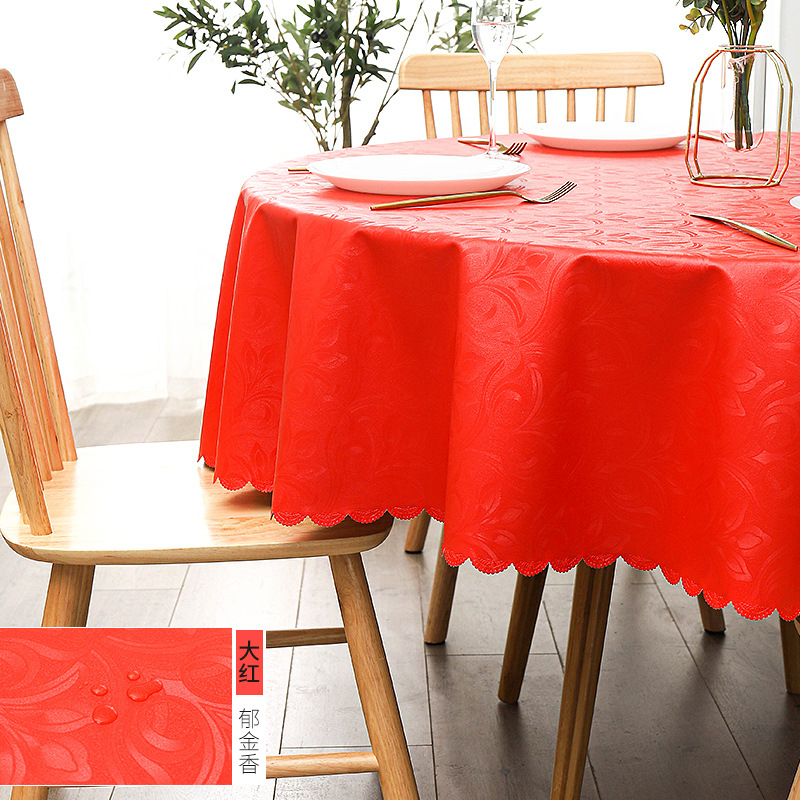 A841 European waterproof and oil-proof tablecloth hotel restaurant household pvc round large round table tablecloth tablecloth wholesale