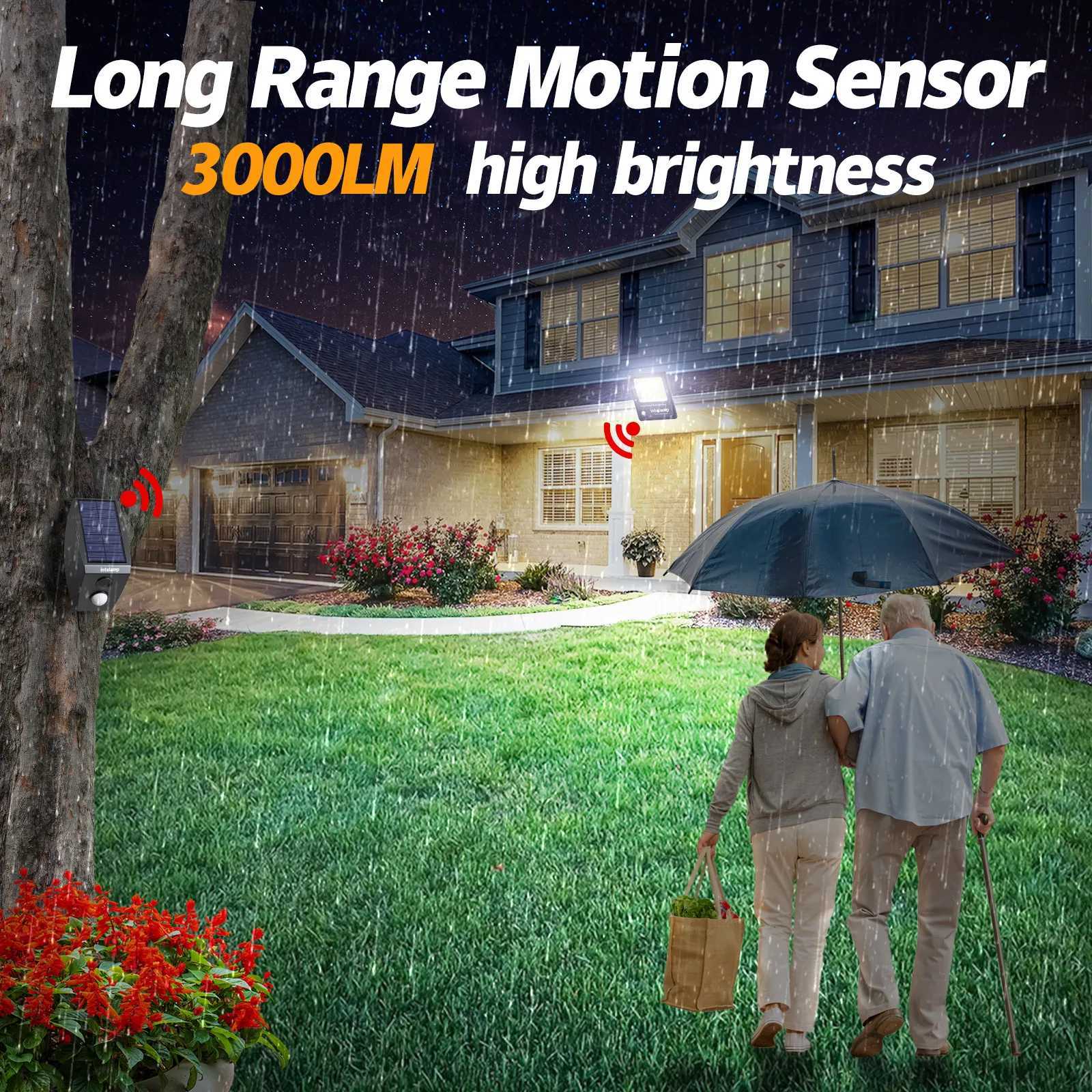 INTELAMP Solar Light PIR Motion Sensor Wall Light Outdoor Solar Lamp Waterproof Solar Powered Sunlight Street LampM251127