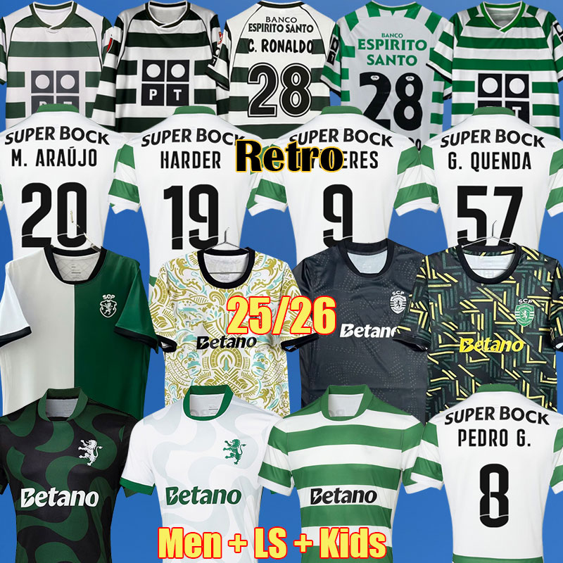 2025 2026 LISBONS Sporting Clube de soccer jerseys C. RONALDO GYOKERES Retro 2002 2003 2004 2005 TRINCAO HARDER GENY PEDRO G. Lisboa kits camisa de futebol maillot
