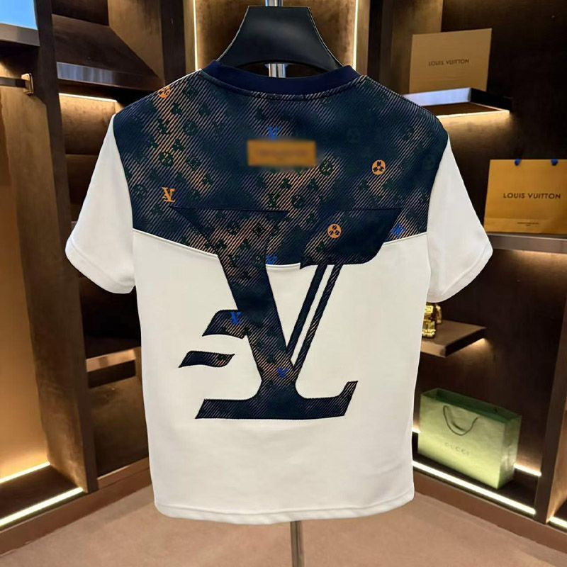 Free shipping designer Mens T-Shirts 2025 summer new light luxury round neck short sleeved T-shirt top versatile niche Hong Kong style