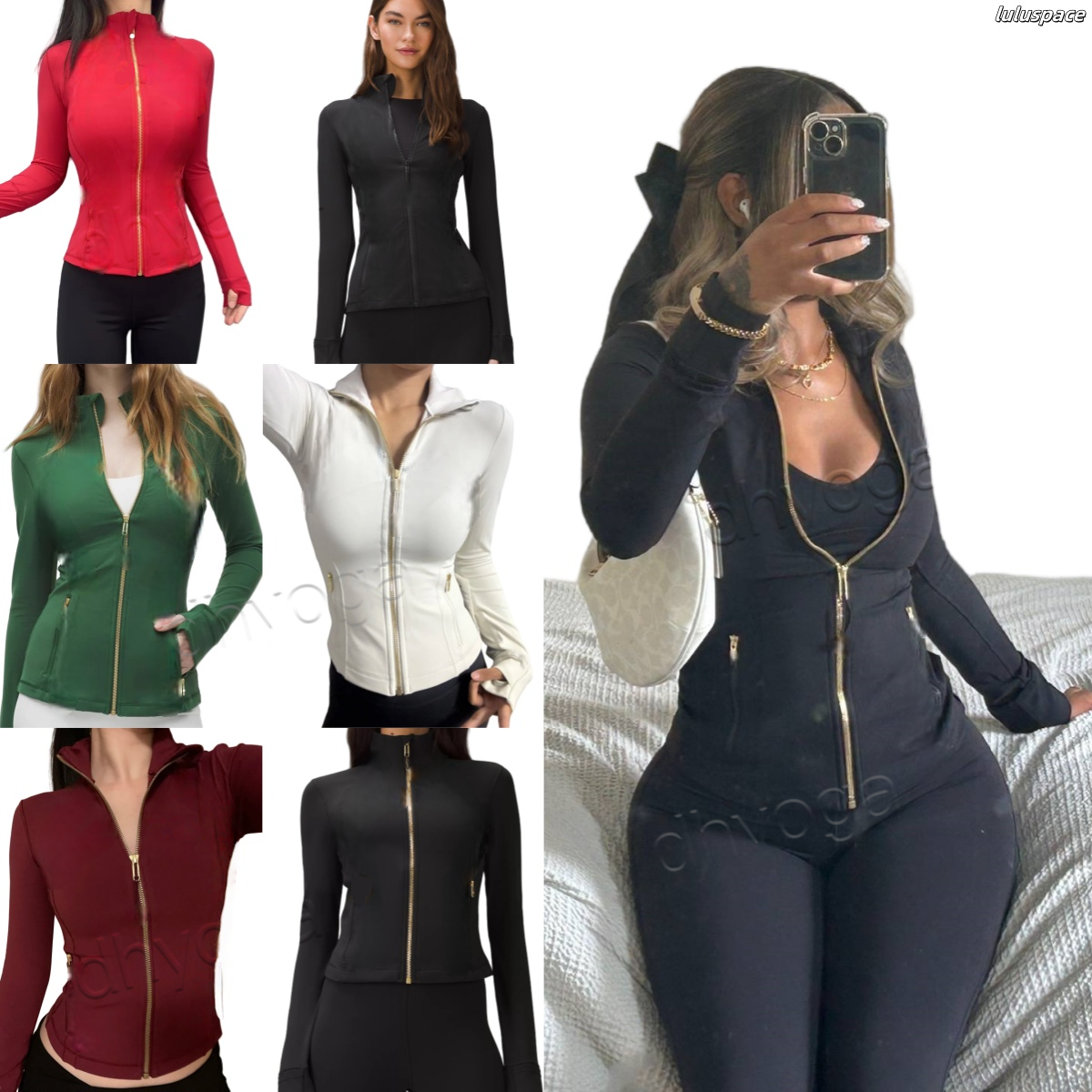 2025 5A Yoga Jacket Gym Clothing Outfits Women Brushed Full Zip Hoodie Sportswear Hooded Workout Track Running Coat with Pockets Outdoor jacket