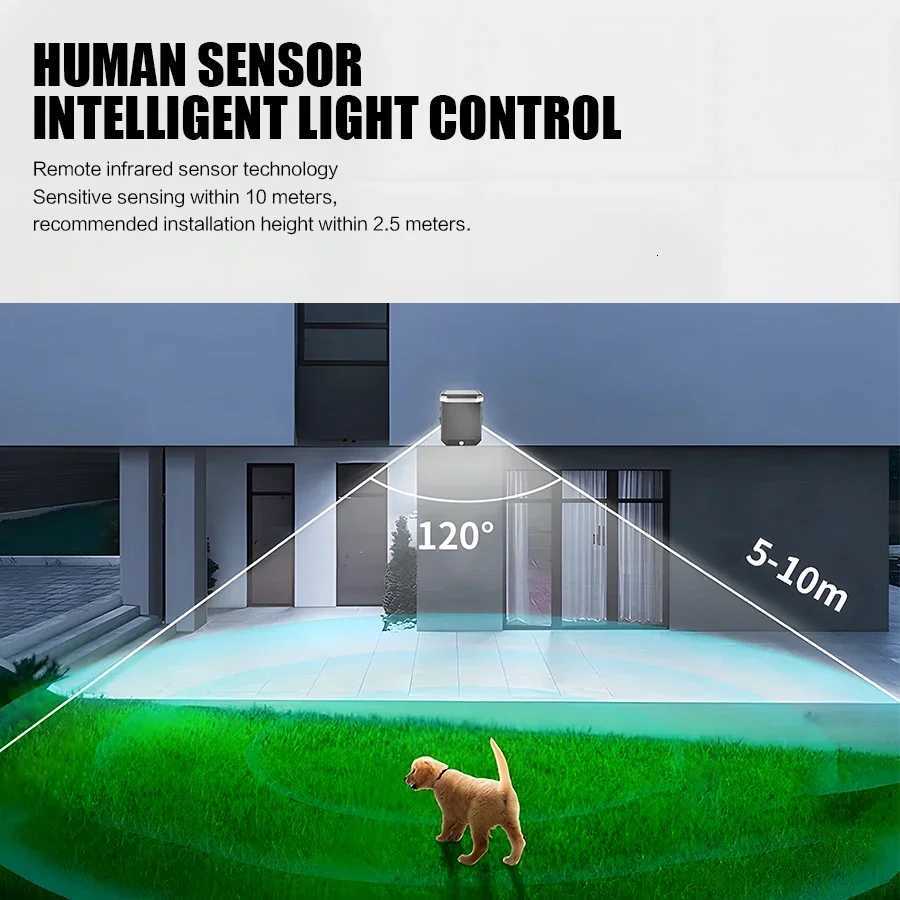 Solar Light 120 Foldable LED Outdoor Wall Lamp With Motion Sensor Remote Control 3 Modes Street Light Garden Decoration LampM251127