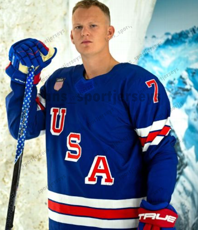 Team USA 2026 Winter Olympices Hockey Jersey J.T. Miller Matthew Tkachuk Jason Robertson Larkins Tage Thompson Cole Caufield Jack Eichel Clayton Keller Customized