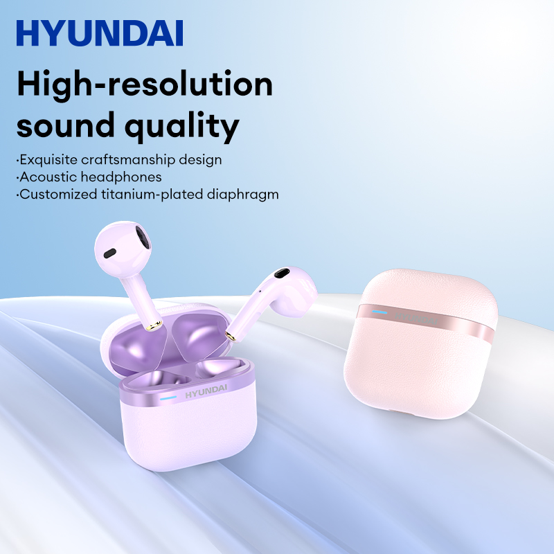 HYUNDAI HY-T02 Pro HD Call Earphones 24h Long Battery Life In-Ear Wireless Bluetooth 5.4 Headphones IPX5 Waterproof