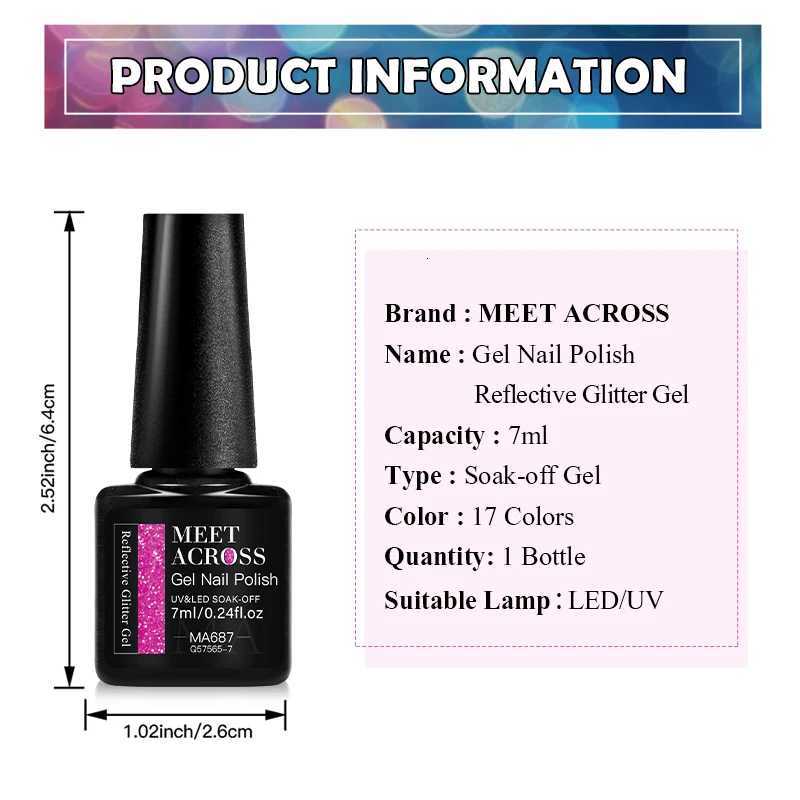 7Ml Reflective GlitterGel Nail Polish Bright Sparkling Silver Color Semi-permanent Soak Off Nail Art UV Varnish Nail SuppliesT251127