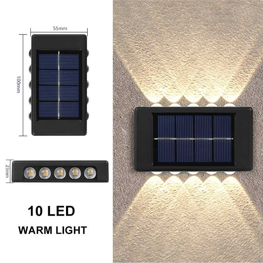 Solar Up And Down Double-headed High Brightness Wall Lights Garden Lights Door Sign Wall Lights Outdoor Waterproof Wall WasherM251127