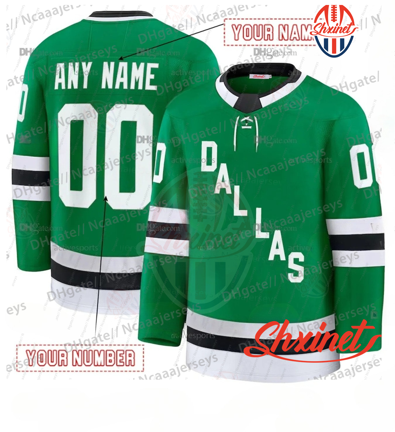 Custom Stars Tyler Hockey Jersey Wyatt Johnston Jason Robertson Jamie Benn Miro Heiskanen Mikko Rantanen Thomas Harley Embroidered Letter Number Desig