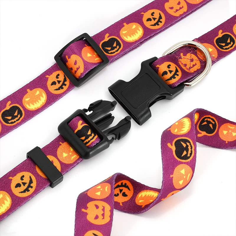 Custom Nylon/polyester Pet Collars | Durable Polyester Dog Collar with Adjustable Feature Wholesale Floral Print Pet Accessories Sustainable and Ribbo