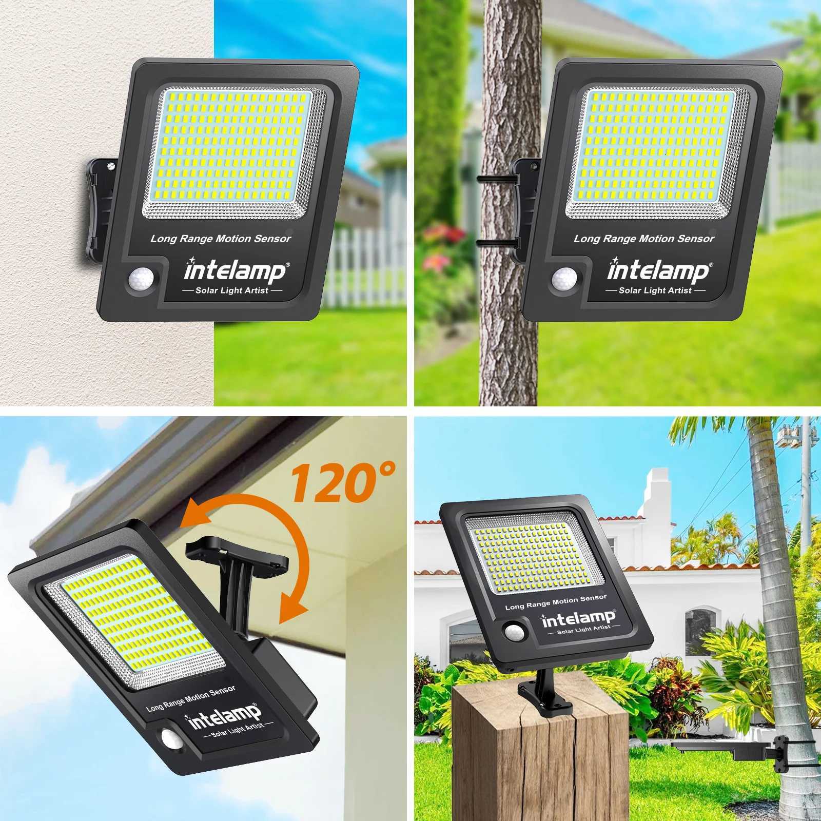 INTELAMP Solar Light PIR Motion Sensor Wall Light Outdoor Solar Lamp Waterproof Solar Powered Sunlight Street LampM251127