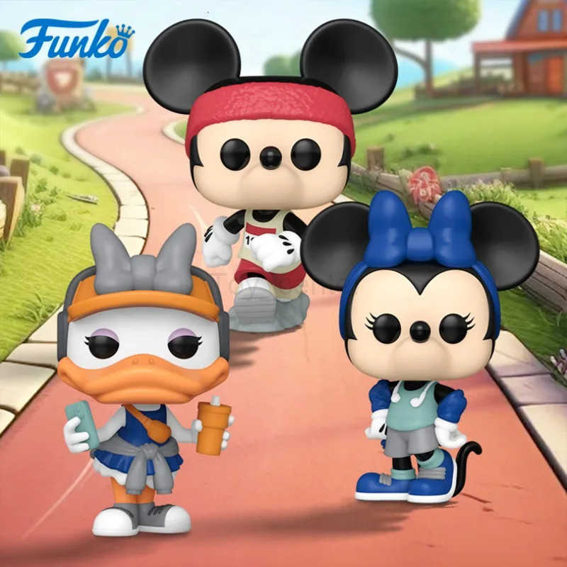 Disney Funko POP Original Mickey Minnie Donald Duck Fitness Suit PLUTO Action Figure Toys for Boys Girls Kids Christmas Gift Model H251127