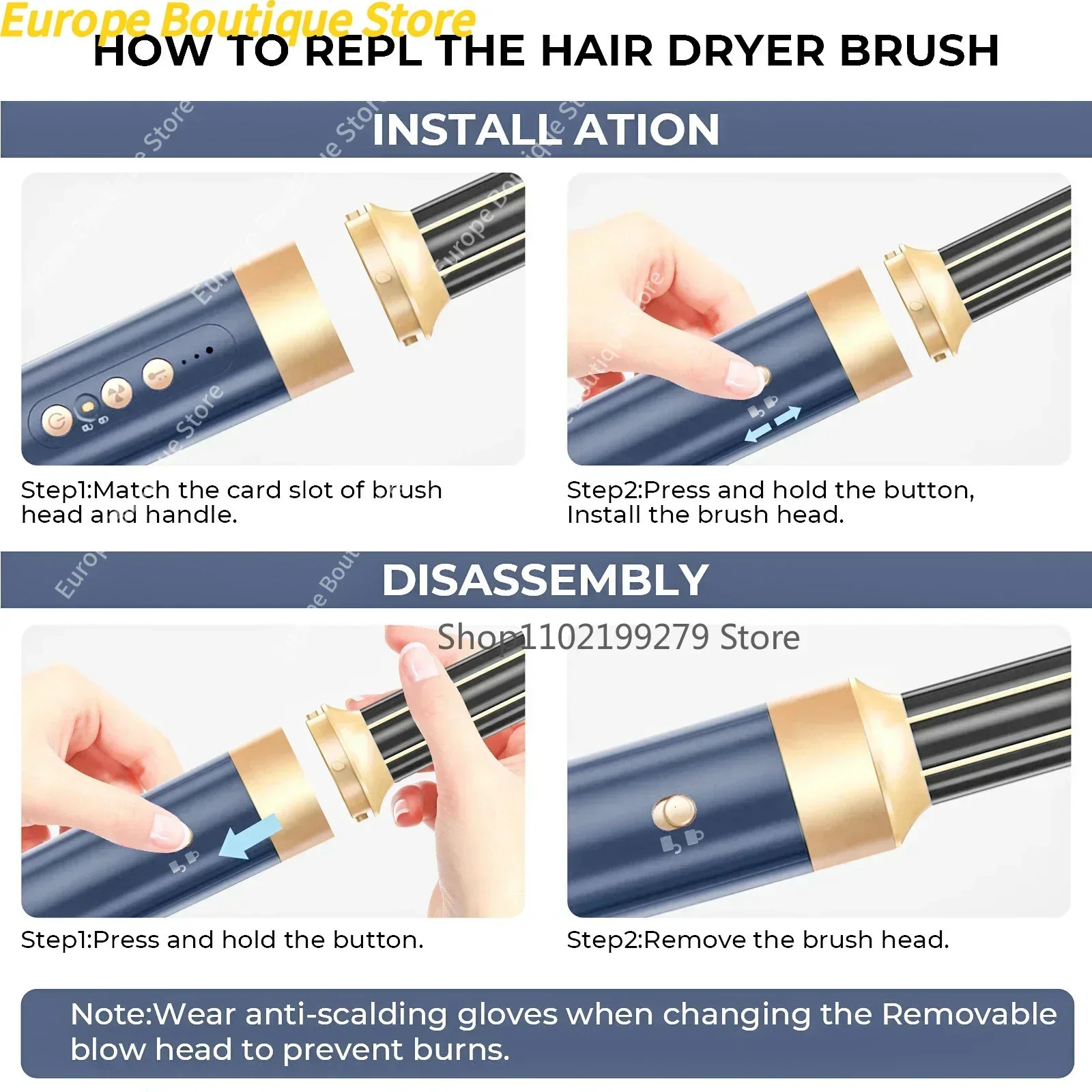 7 In 1 Hair Dryer Brush Brushless High Speed Hair Dryer with Diffuser Ionic Blow Dryer Air Styling Comb Auto Hair Curler 251125