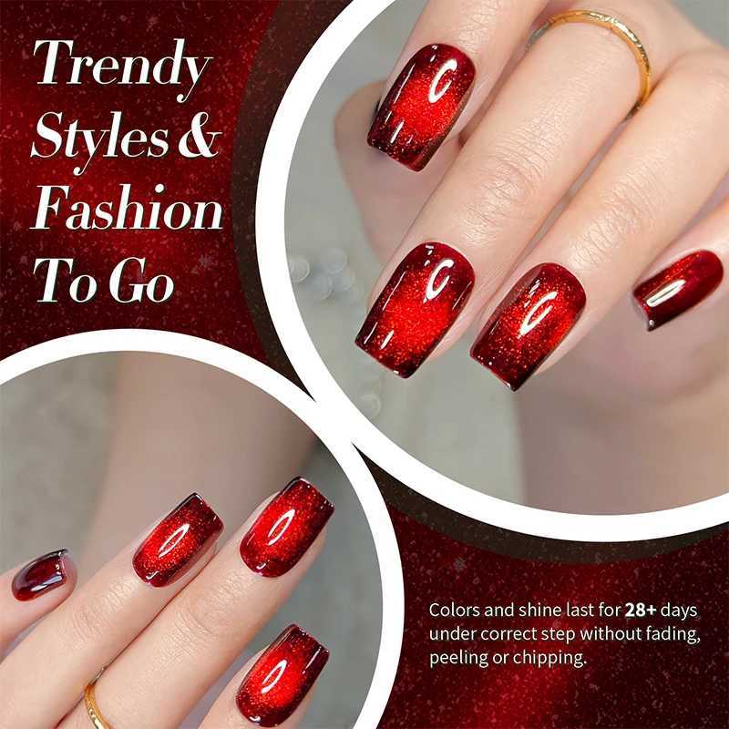 BORN PRETTY 10ml Red Glass Bead Cat Magnetic Gel Ultra Shine Semi Permanent Soak Off UV Gel Christmas Manicure Nail Art VarnishT251127
