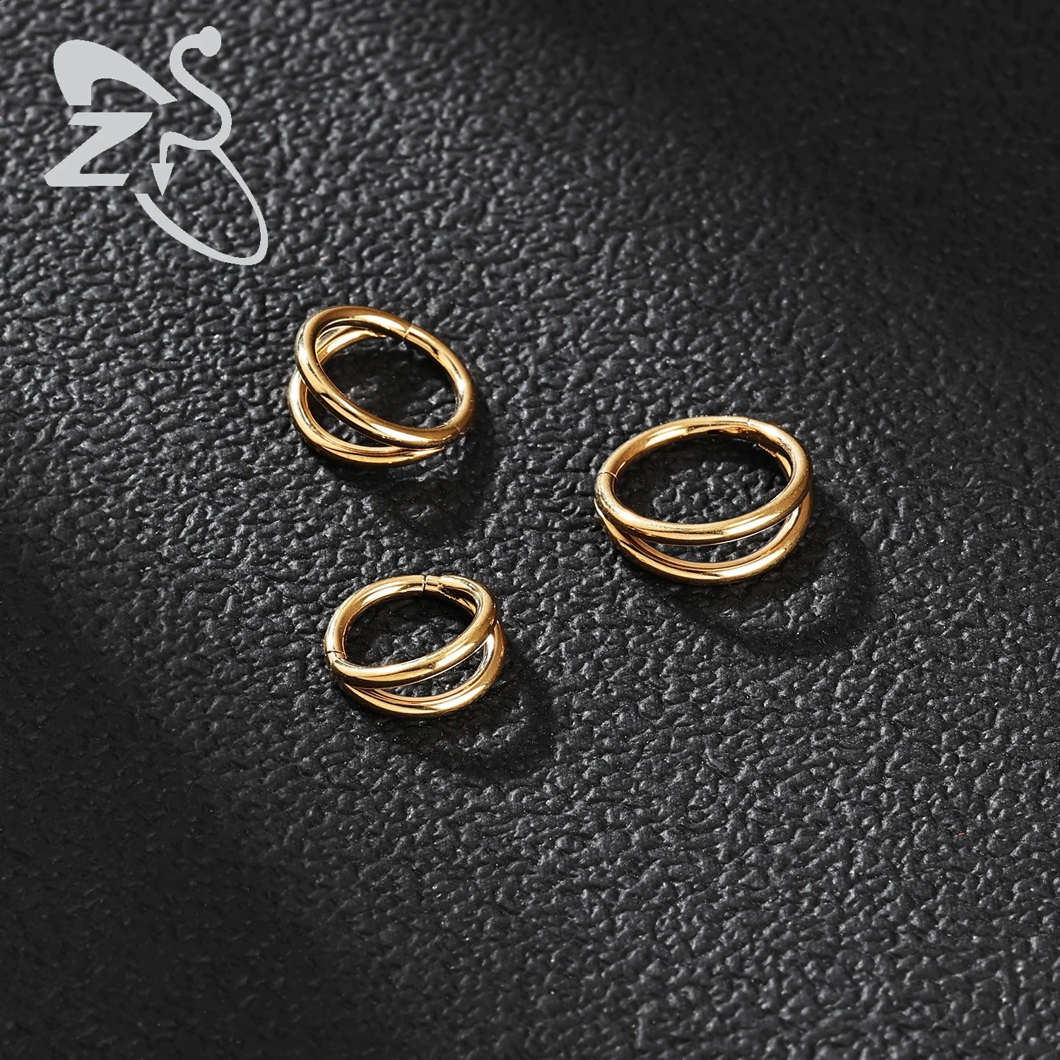 ZS 1PC Gold Color Septum Ring Round Shape Nose Piercing 316L Stainless Steel Nose Clicker Ear Helix Cartilage Piercing 16G/18G 250427