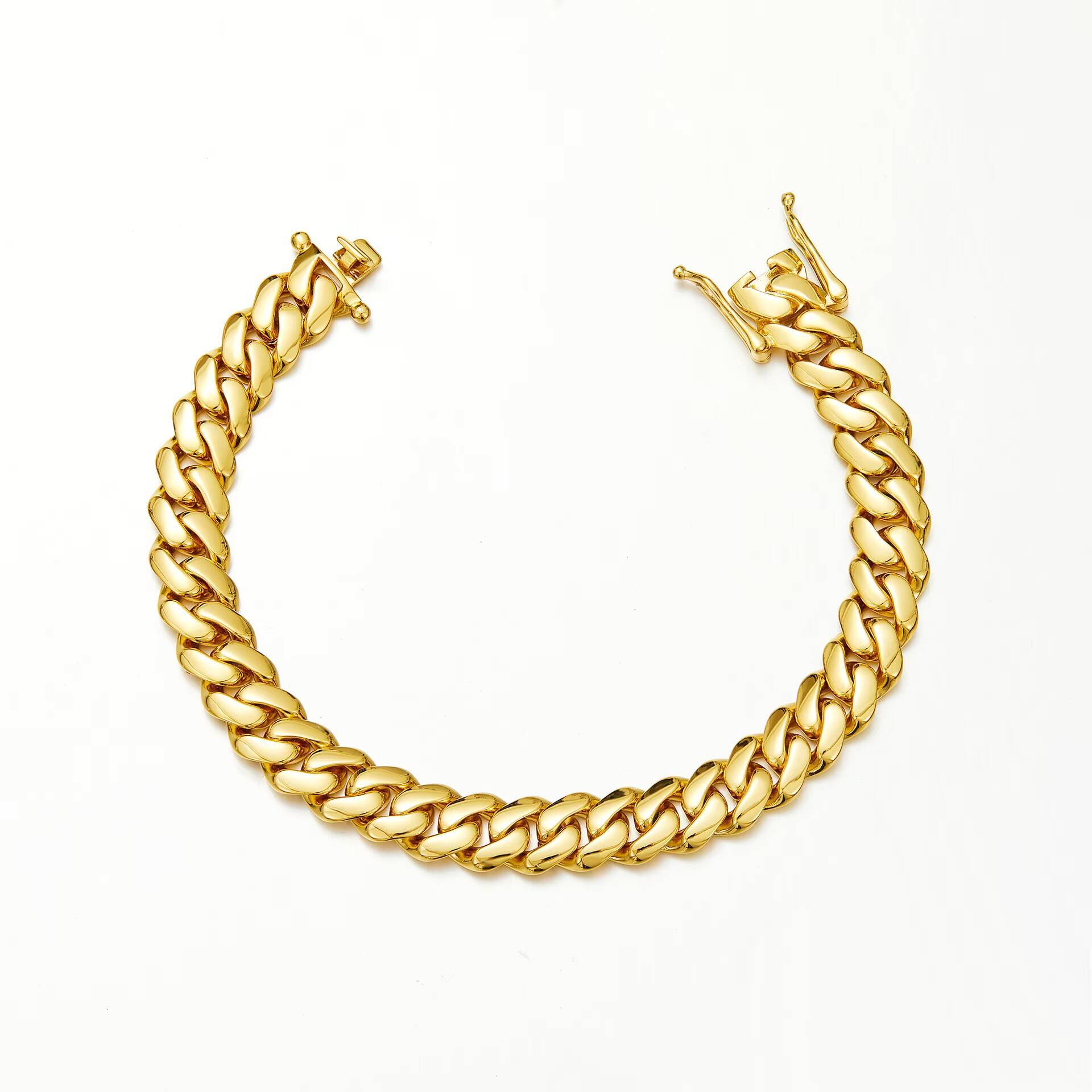 Wholesale Mens Stainless Steel Miami Cuban Link Necklace Hiphop Chain with Gold Plating Non-Tarnish Trendy Style for Men Women