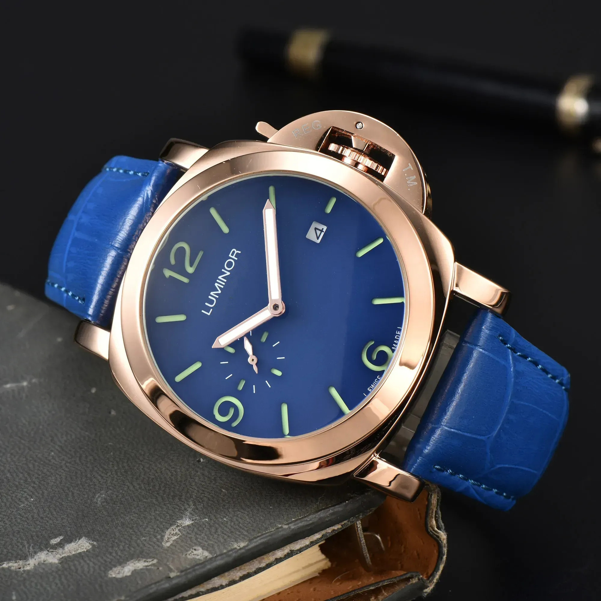 man watches designers calendar date 43mm All dial work quartz men watch waterproof montre Luxury Sapphire glass