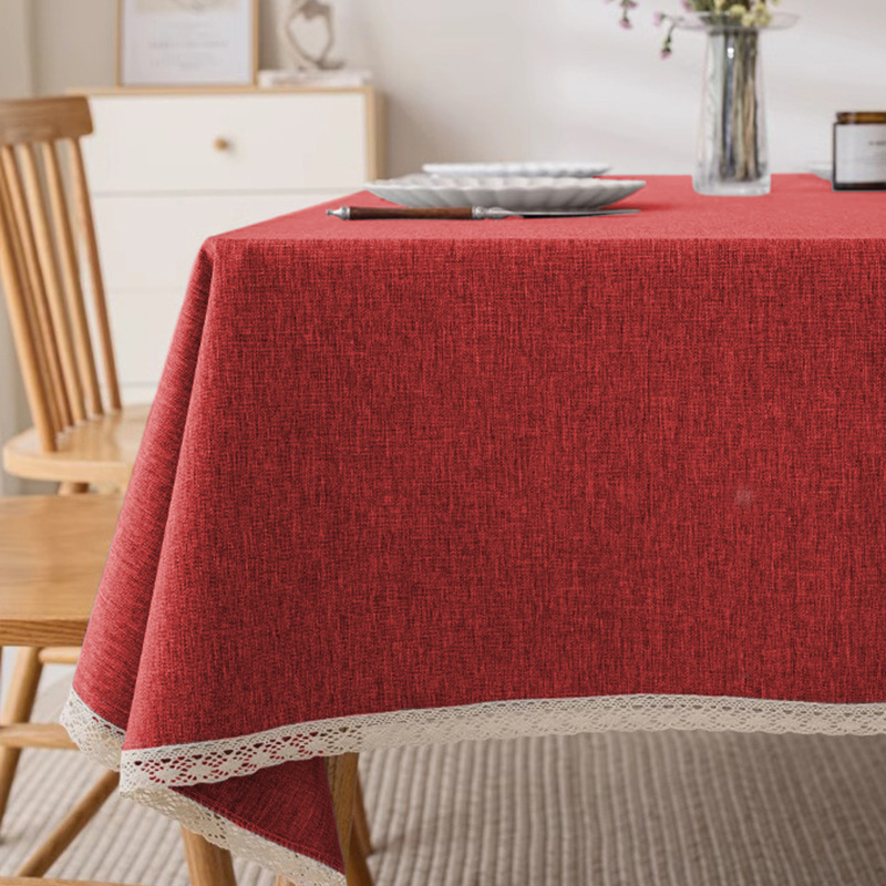 A845 modern simple style tablecloth cotton linen high-grade tablecloth family restaurant waterproof and oil-proof non-washable coffee table tablecloth