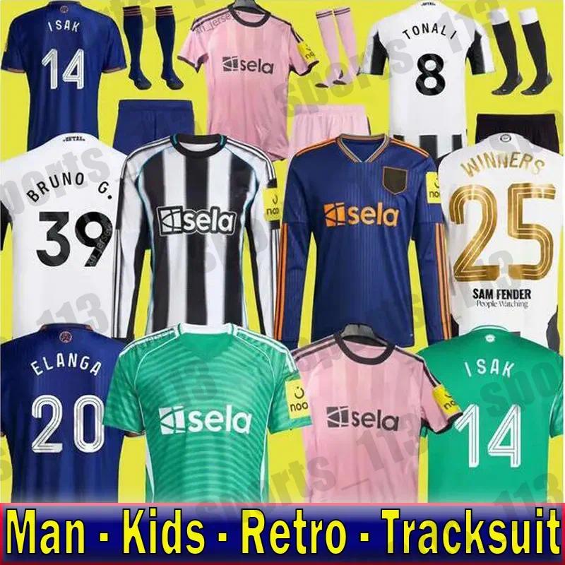 newcastle 25 26 TONALI NEWCASTL E soccer jerseys BLACK Kids ELANGA BARNES BRUNO G. Gordon newcastle Football Shirt Home Away Botman fans WINNERS TRAIN...
