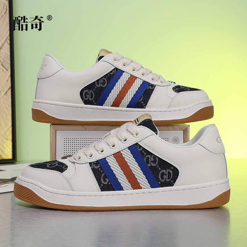 6366 2025 Designer Sneakers Casual Shoes Striped Triangle Label White Brown Sneakers High quality men's and women's Summer Shoes Lightweight