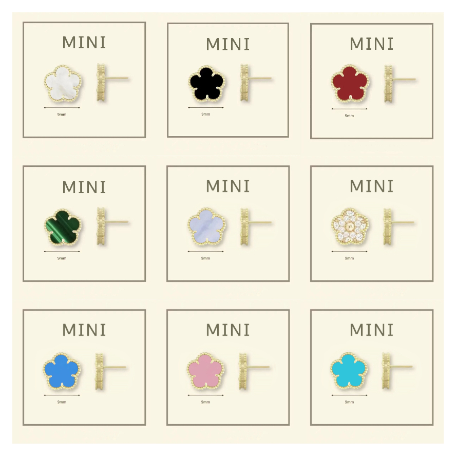 earrings designer for women gold jewelry designer earring Mini White high quality Silver Plated Copper Minimalist clover earring pearl earring gift for girlfriend