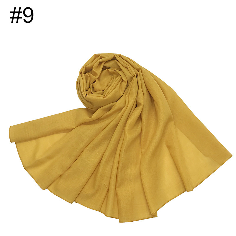K540 Cross-border high-quality Malaysian Baotou basic solid color cotton long scarf female scarf scarf encrypted Bali yarn