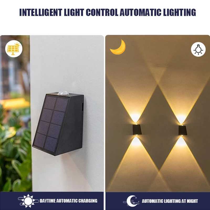 Solar Wall Light Strong Brightness Outdoor Waterproof Home Garden Arrangement Terrace Balcony Atmosphere Decoration Night LampM251127
