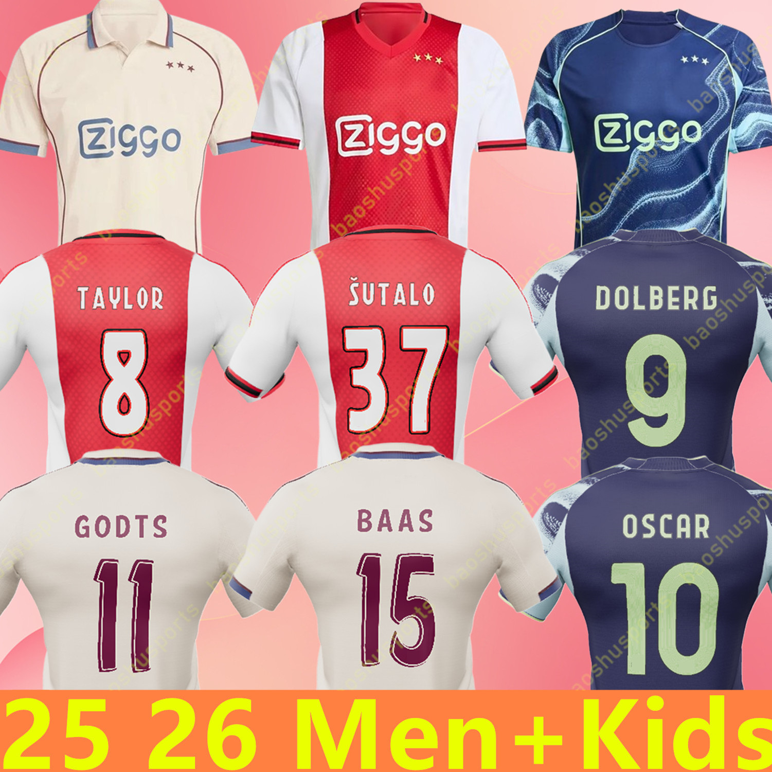 25 26 Soccer Jerseys TAYLOR SUTALO TADIC BROBBEY OSCAR black marley Kit DOLBERG GODTS ITAKURA BERGWIJN MORO 2025 2026 home away football shirt men kids kit uniforms 12