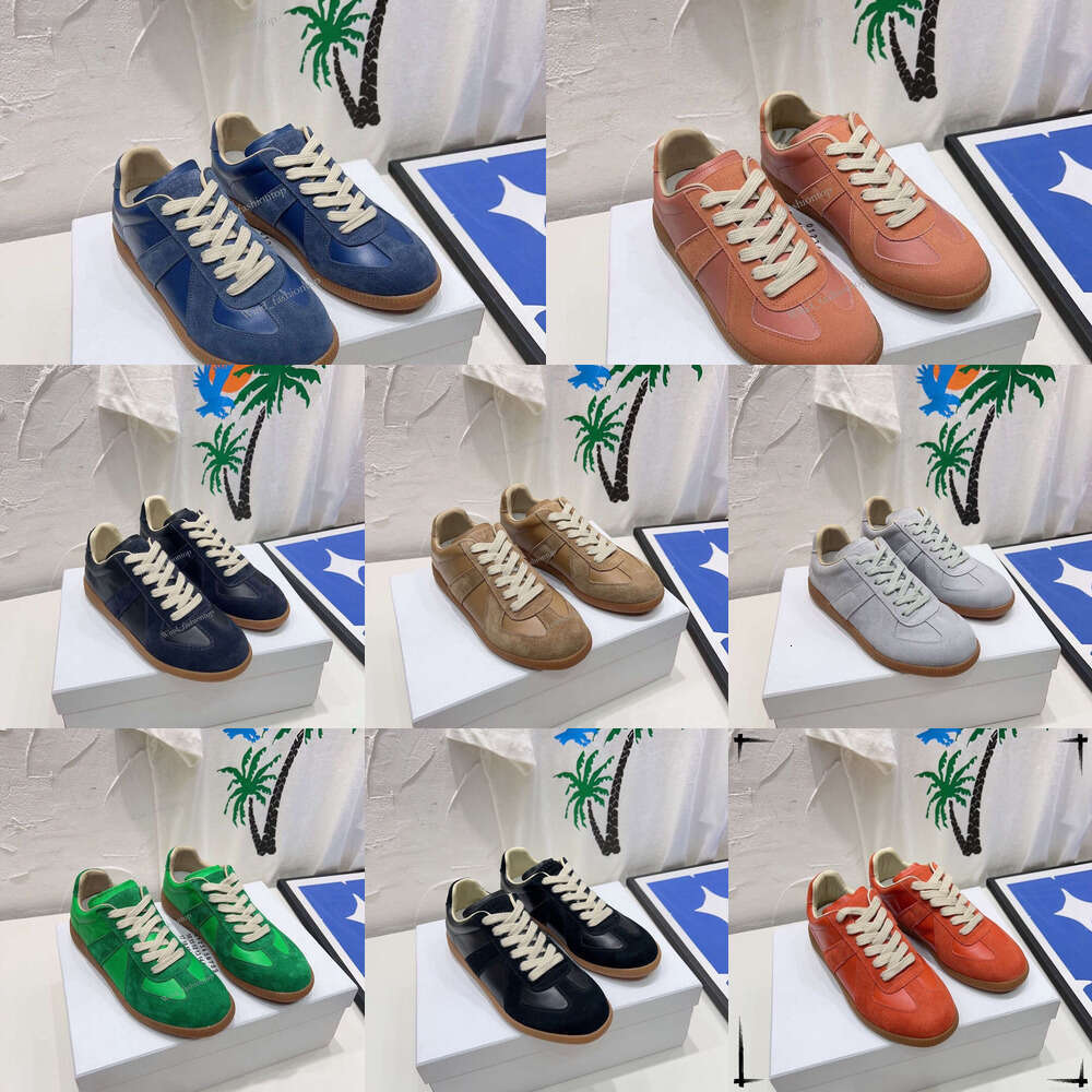 10A margela gats Designer Suede Shoes Low German Army Casual Trainers Paint Sneakers White Grey Gum Painter Black Nude Men Women margiella shoes top