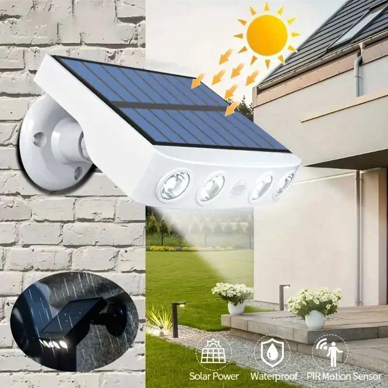 4 LED Powerful Solar Security Lights Outdoor Decor Sensor Motion 3 Modes Street Waterproof Lamp Wall Night Work Light for GardenM251127