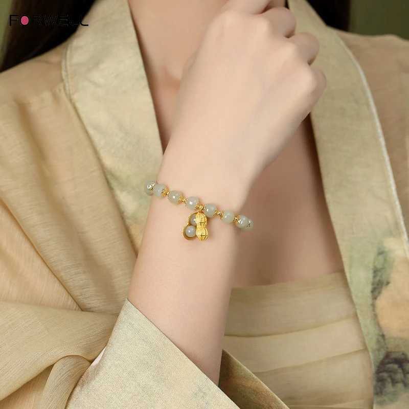 FORWELL Womens Natural Hetian Jade Beaded Adjustable Hand-Carved Fashion Jewelry Gift Woman Customized C251105