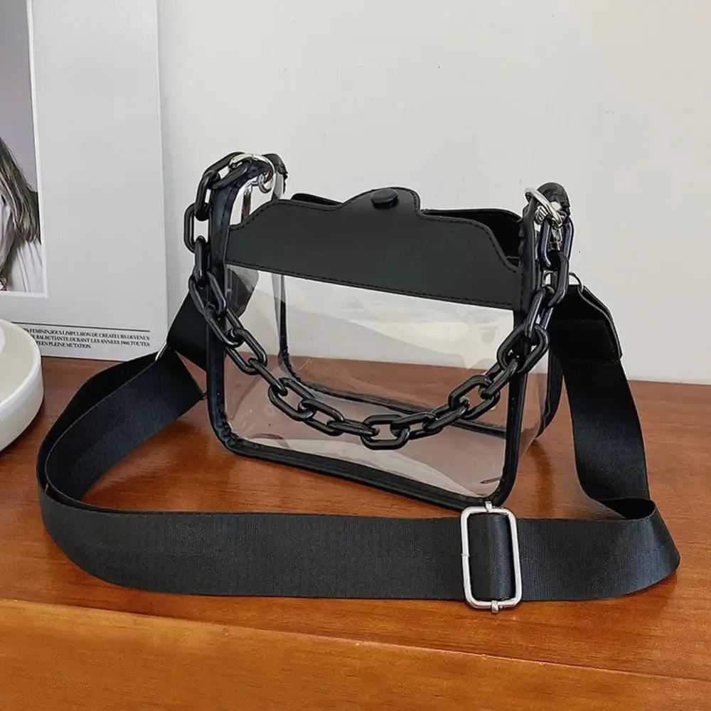 Designer Bag Women Clear Fashion Shoulder Bag Stadium Approved Handbags PVC Transparent Underarm Ladies Adjustable Straps Crossbody Bags