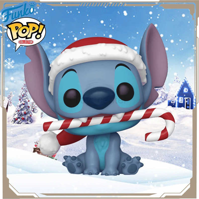 Disney Funko POP Original Stitch The Movie Anime Stitch Wears A Christmas Hat Action Figure Toys for Boys Girls Kids Christmas Gift H251127
