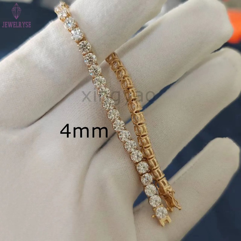 3MM 4MM RoundTennis Chain moissanite lab diamond bracelet Unique Designer moissanite chain Tennis bracelet moissanite bracelet