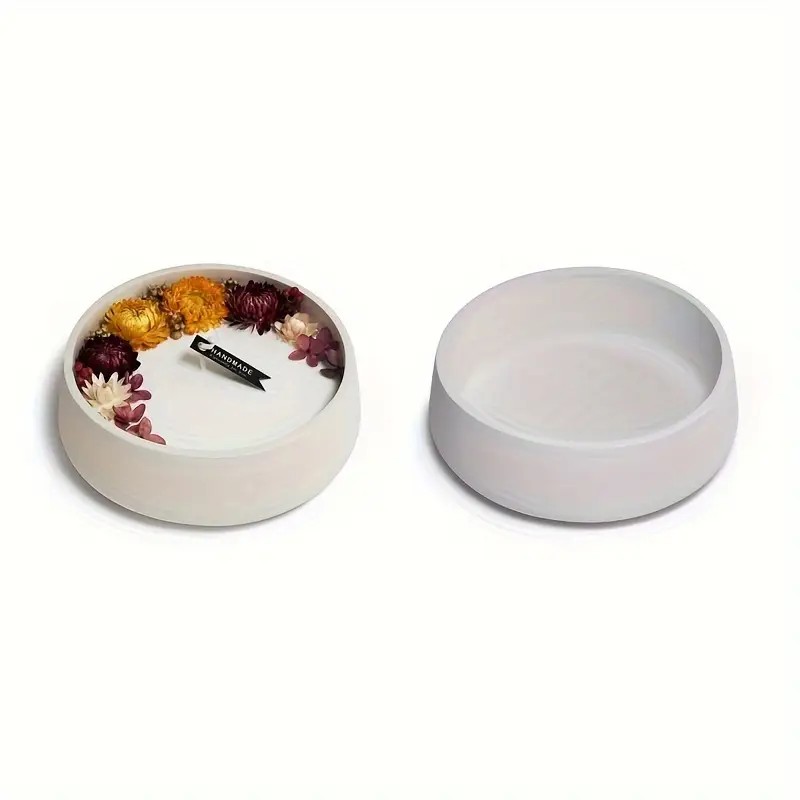 Large Round Storage Tray Candle Bowl Silicone Mold Crystal Drop Glue Storage Container Plaster Decoration