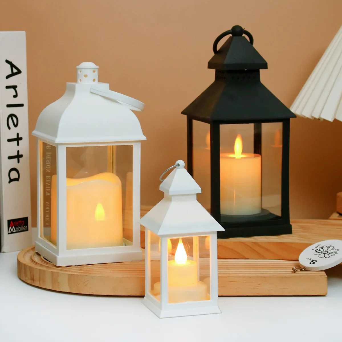 Portable LED Candle Lamps Night Camping Tent Lanterns Outdoor Garden Desk Holiday Atmosphere Retro Night Light Decorative Lamps M251128