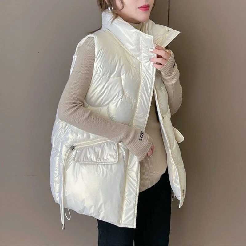2025 New Down Cotton Waistcoat Womens Autumn Winter Sleeveless Puffer Vests Parkas Thicken Warm Cotton-Padded Vests Coat FemaleT251128