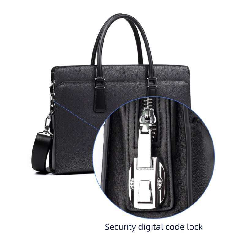 Luxury Bag Designer Niche New Satchel Leather Tote Bag Business Fashion Anti-theft Password Lock Bag High-end Feeling Inch Men's Top Handle Bags 