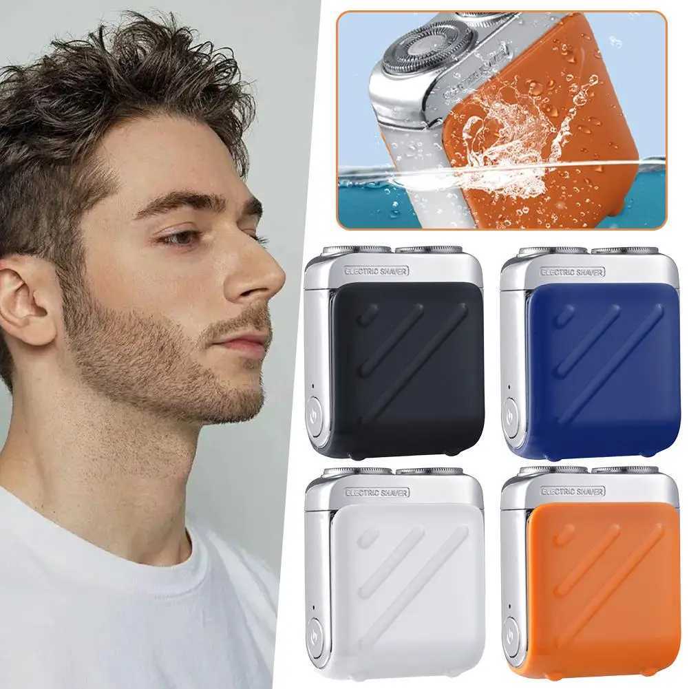 Portable Rotary Dual Head Electric Shaver Travel Mini Shaver Type-C Charging Waterproof Pocket Razors Mens Gift C251128