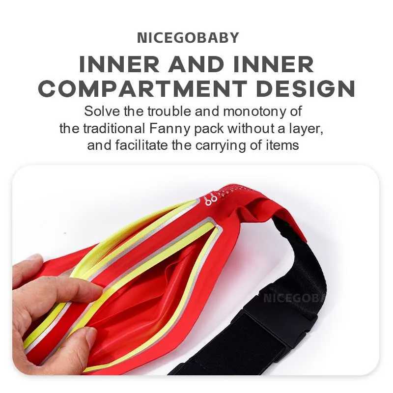 Sports waist pack Multi-functional outdoor running mobile phone mens and womens fitness waterproof invisible pocket ultra-thinT251128