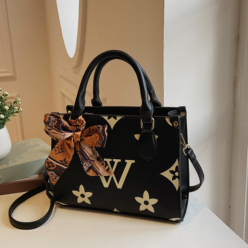 2025 Trendy Women's Handbag Set: Versatile Bow-Tie Tote + Crossbody Purse with Letter Accent | Premium Soft PU Leather & Free Worldwide Delivery