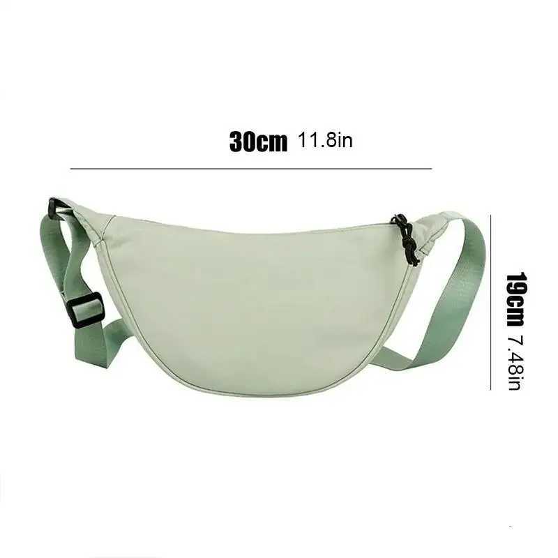 Pure Color Nylon Travel Waist Bag Large Capacity Crossbody Bag Unisex Fashion Chest Pouch Portable Casual Sports BagT251128