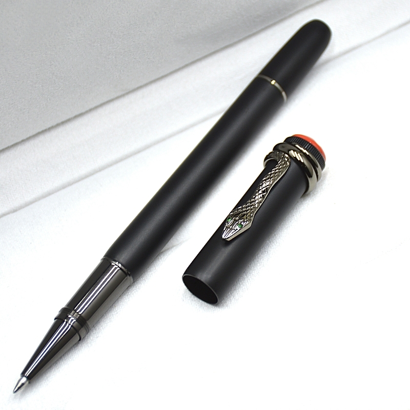 High Quality Heritage Collection Black Metal Rollerball Pen Ballpoint Pen Special Design Snake Clip Office School Writing Ink Fountain Pens