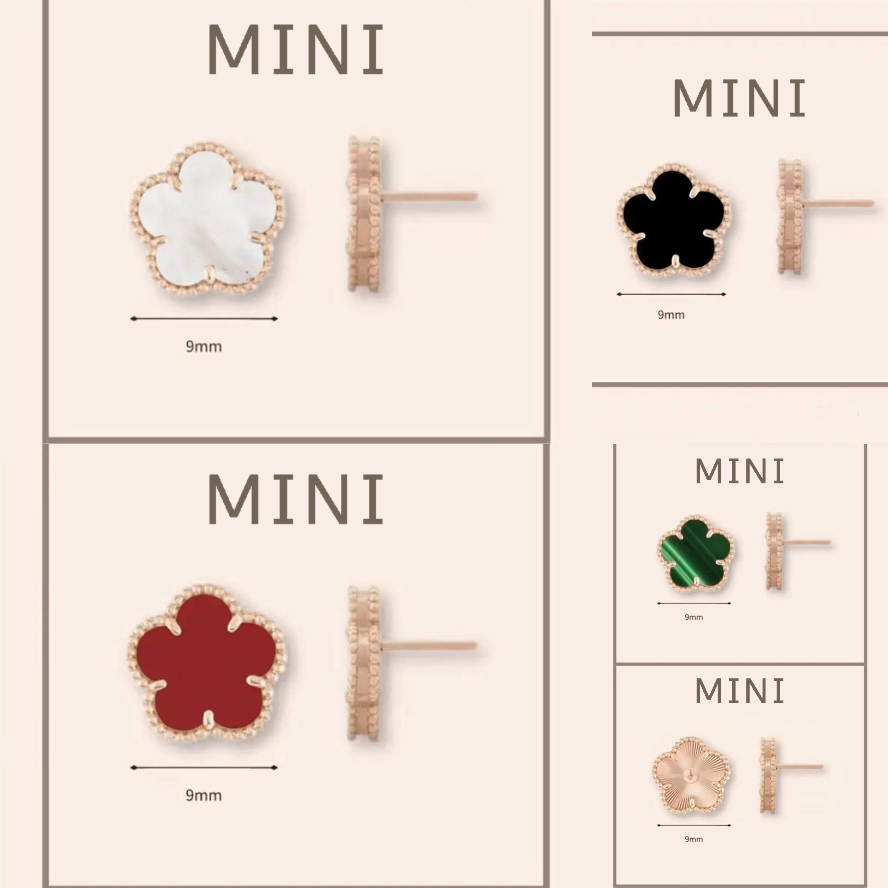 earrings designer for women gold jewelry designer jewellery Chinese Style clover earrings Mini fashion Rose Gold Plated pearl earrings diamond earring for woman