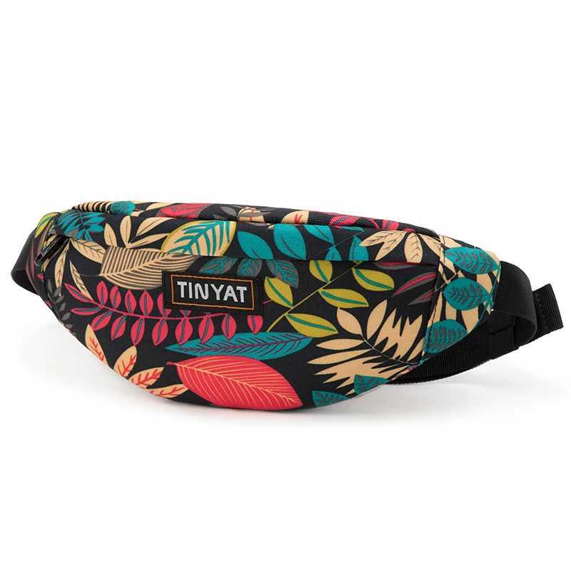 TINYAT Men Fashion Leaf Pattern Multi-functional Waterproof Outdoor Riding Sports Waist Pack Chest Bags Daily useT251128