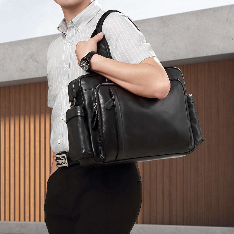 Luxury Bag Designer New Genuine Leather Casual Tote Briefcase Fashion Business Travel Bag Large Capacity Men S Handbag