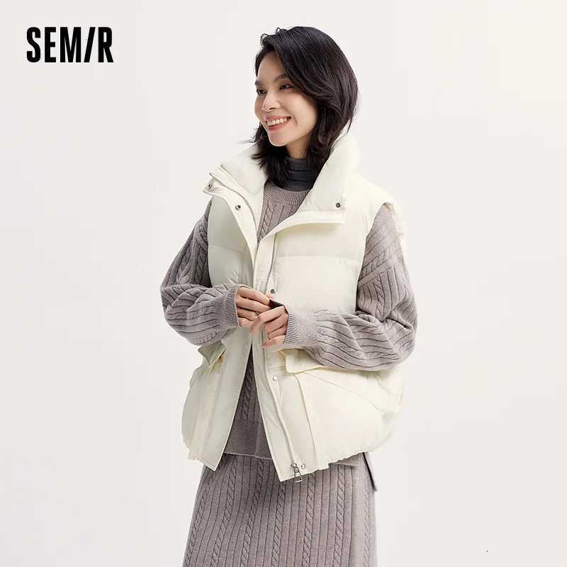 Semir Cotton Vest Women Waterproof Solid Versatile Oversize 2025 Winter New Stand Collar OuterwearT251128